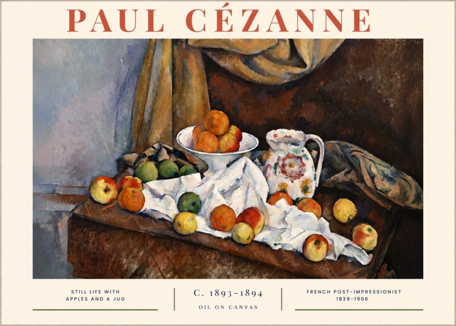 Paul Cézanne Still Life with Apples and a Jug No2 - Poszter