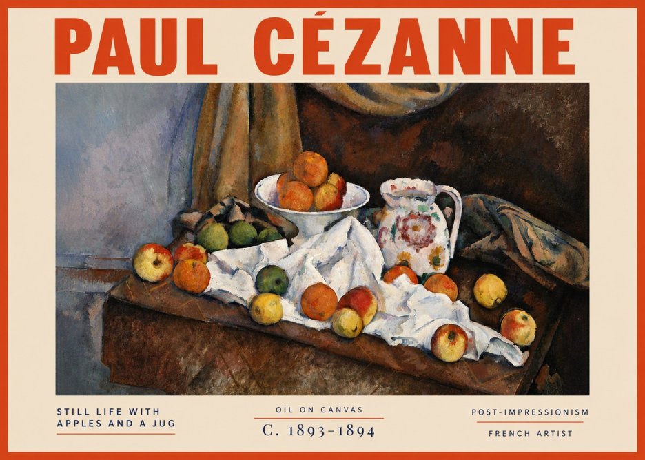 Paul Cézanne Still Life with Apples and a Jug No5 - Poszter