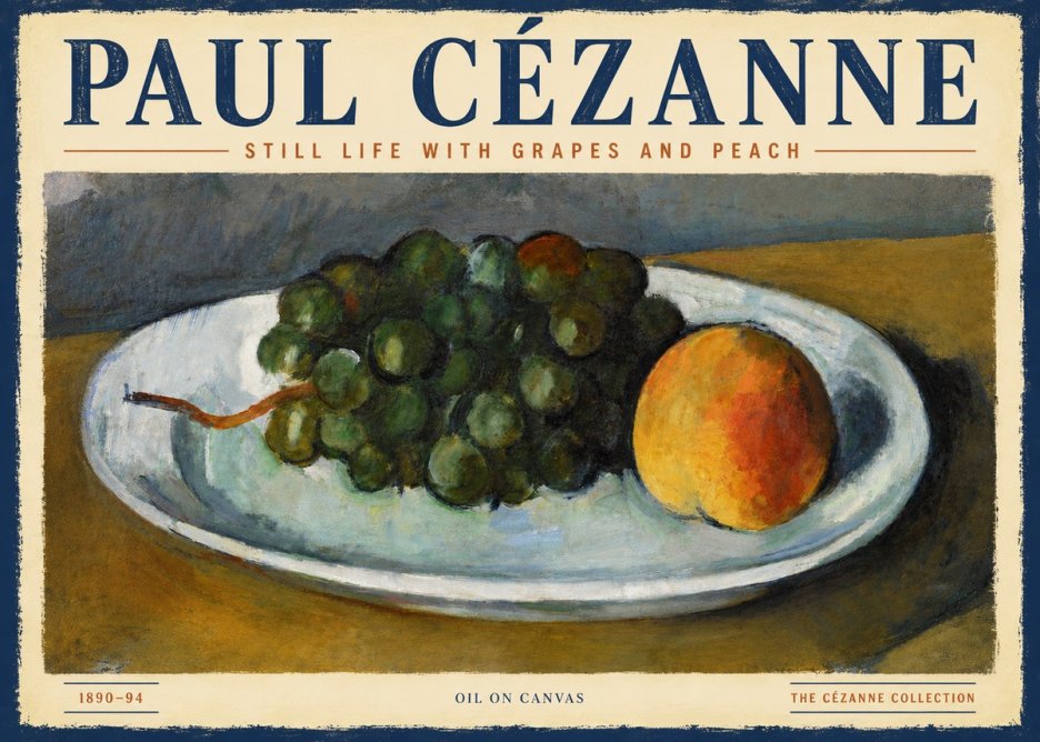 Paul Cézanne Still Life with Grapes and Peach No4 - Poszter