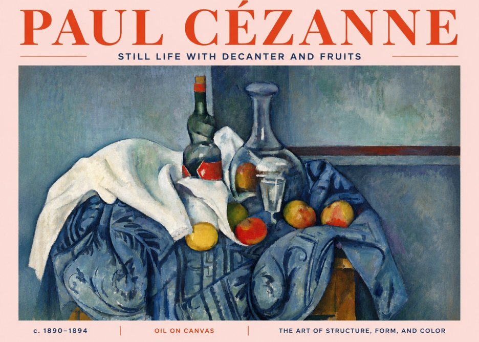 Paul Cézanne Still Life with Decanter and Fruits No4 - Poszter