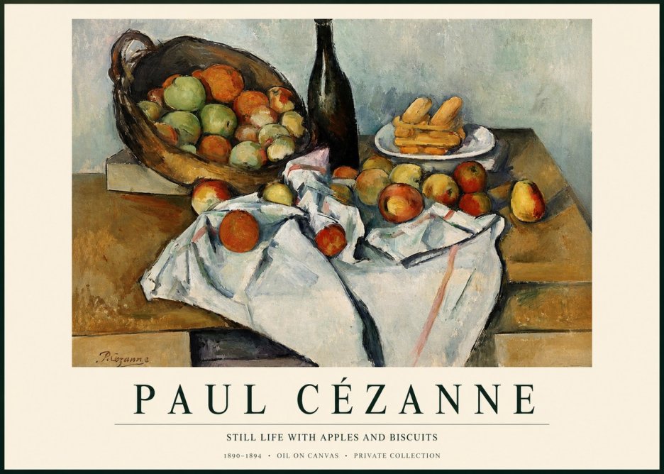 Paul Cézanne Still Life with Apples and Biscuits No1 - Poszter