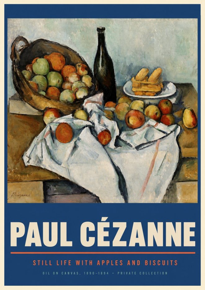 Paul Cézanne Still Life with Apples and Biscuits No2 - Poszter