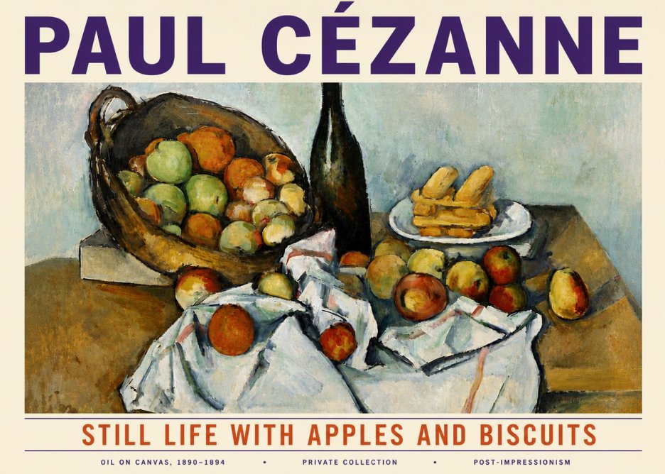 Paul Cézanne Still Life with Apples and Biscuits No6 - Poszter