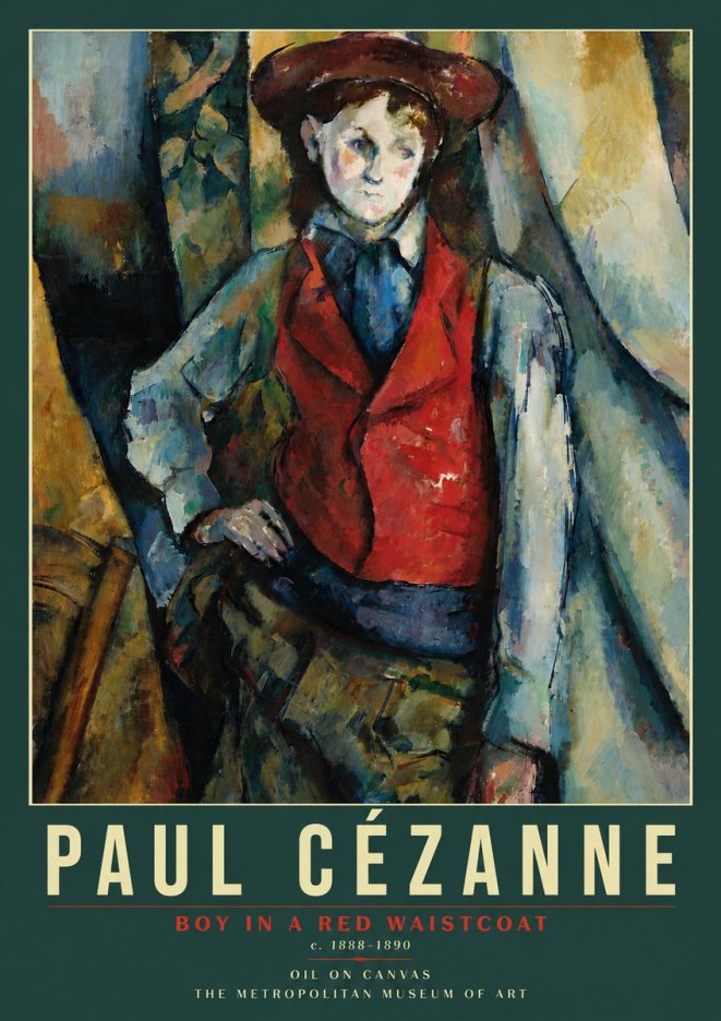 Paul Cézanne Boy in a Red Waistcoat No5 - Poszter