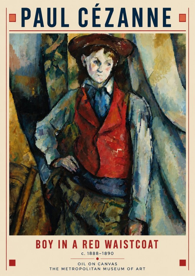 Paul Cézanne Boy in a Red Waistcoat No6 - Poszter
