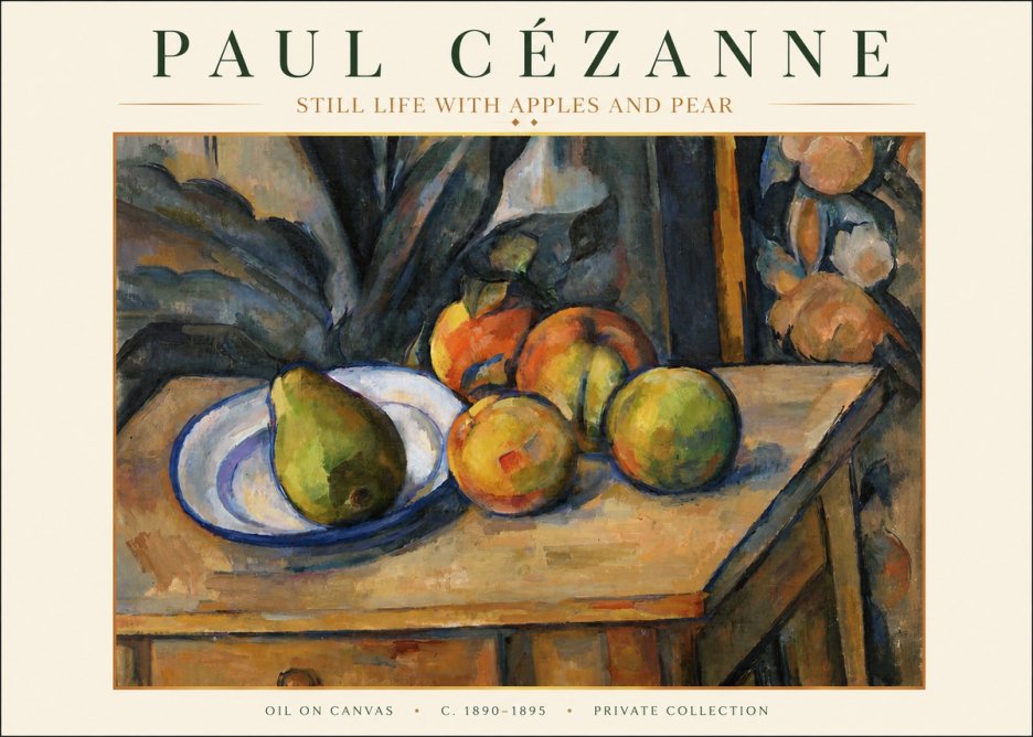 Paul Cézanne Still Life with Apples and Pear No3 - Poszter