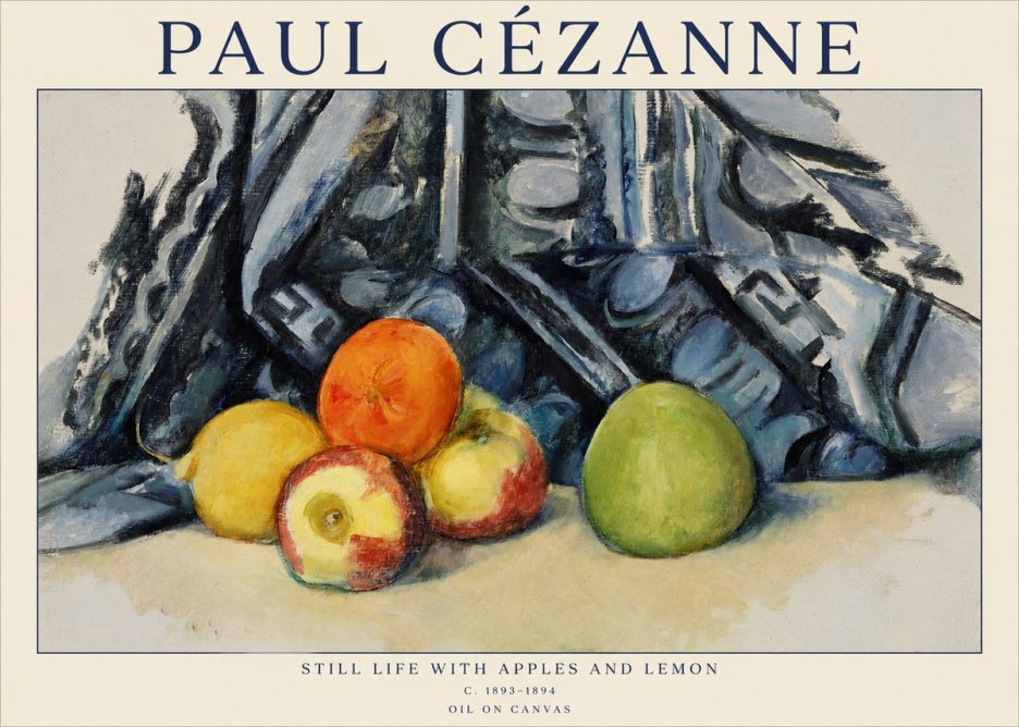 Paul Cézanne Still Life with Apples and Lemon No1 - Poszter
