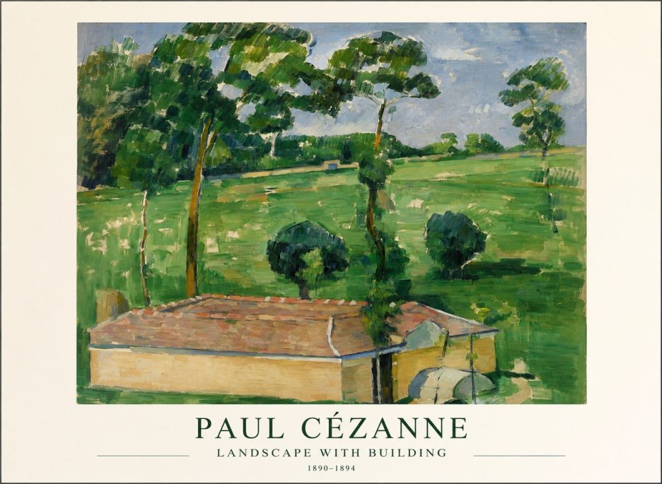 Paul Cézanne Landscape with Building No1 - Poszter