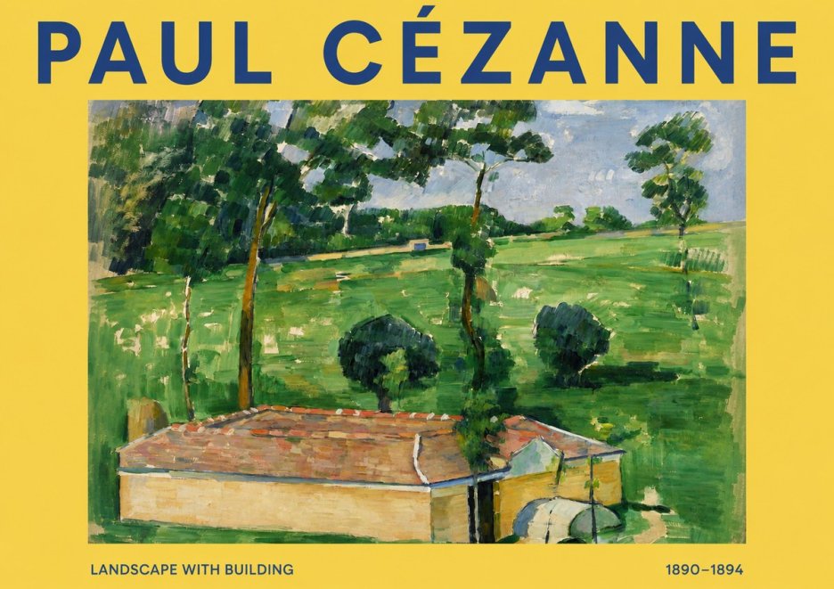 Paul Cézanne Landscape with Building No2 - Poszter