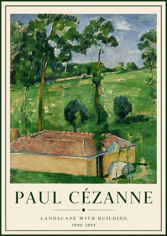 Paul Cézanne Landscape with Building No3 - Poszter