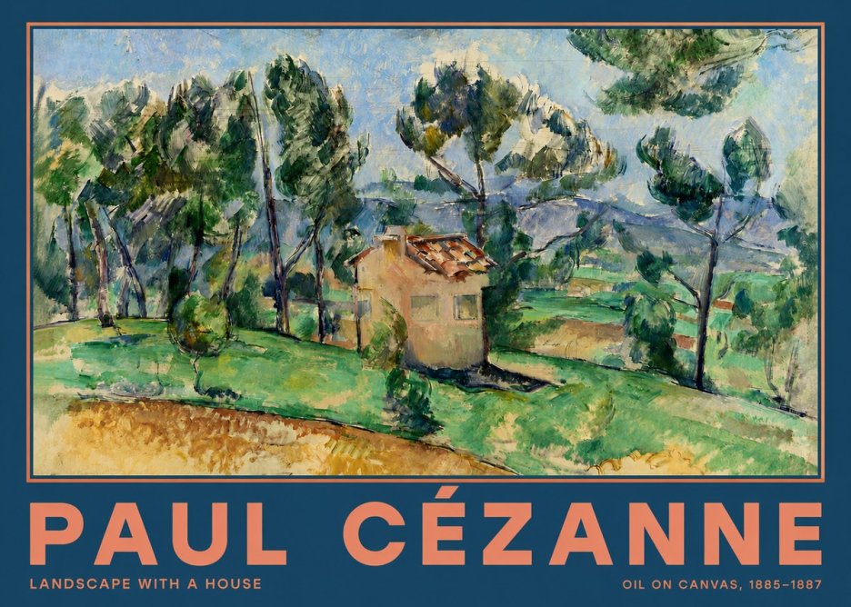 Paul Cézanne Landscape with a House No2 - Poszter
