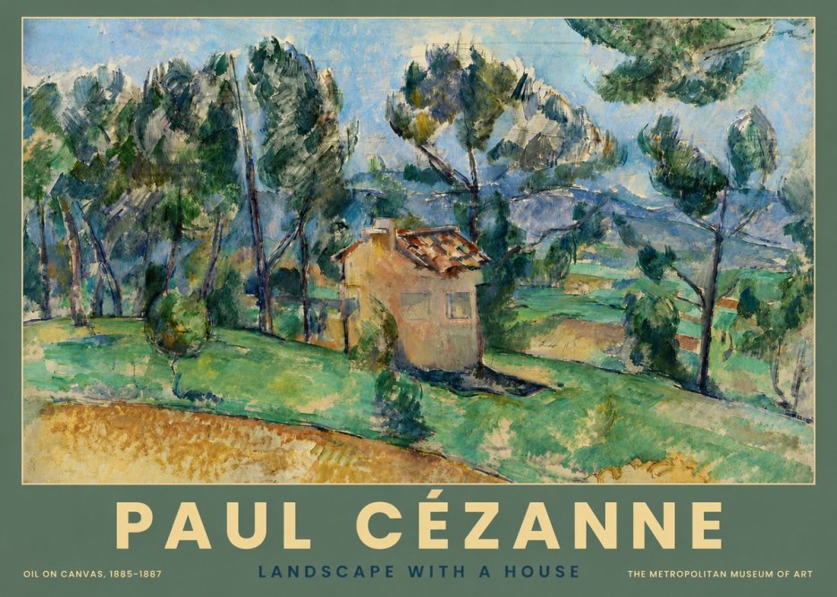 Paul Cézanne Landscape with a House No4 - Poszter
