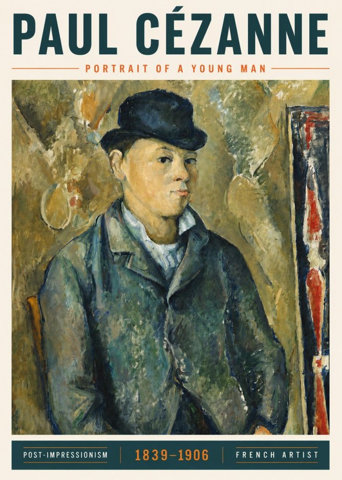 Paul Cézanne Portrait of a Young Man No5 - Poszter