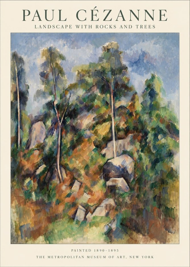 Paul Cézanne Landscape with Rocks and Trees No1 - Poszter