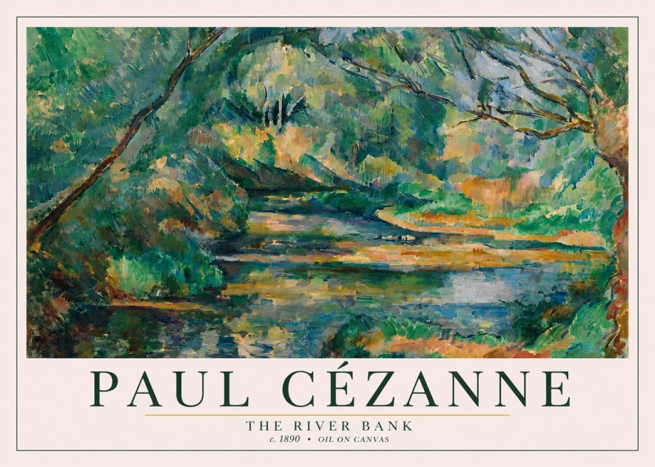 Paul Cézanne The River Bank No3 - Poszter