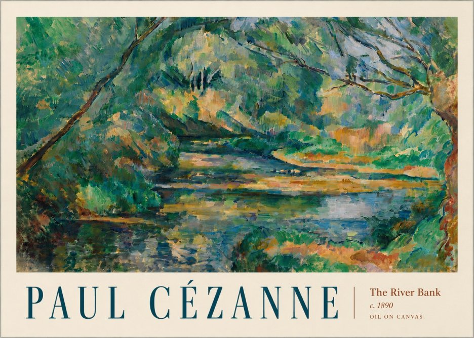 Paul Cézanne The River Bank No5 - Poszter