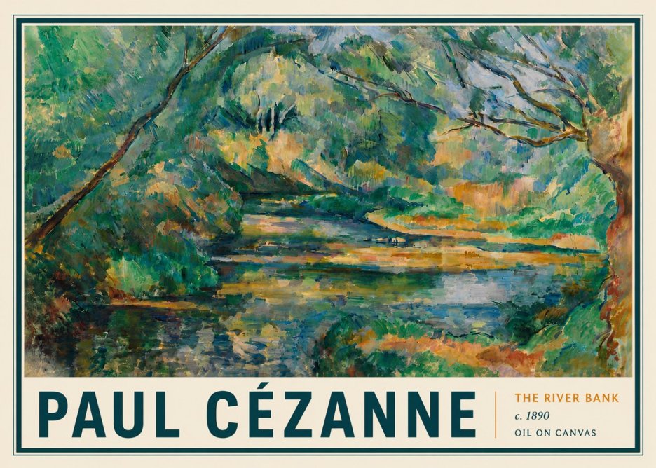 Paul Cézanne The River Bank No6 - Poszter