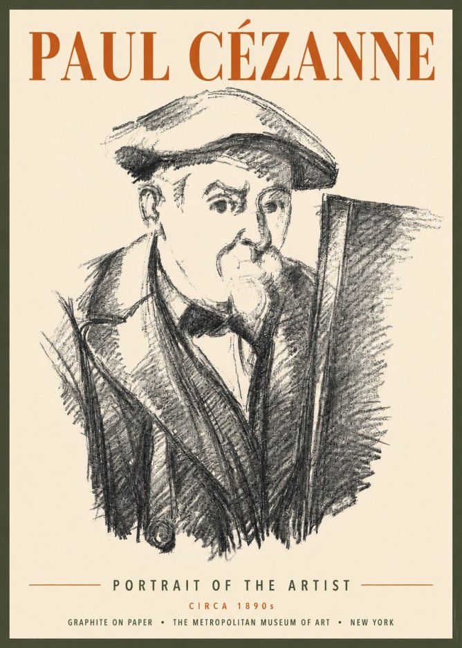 Paul Cézanne Portrait of the Artist III No4 - Poszter