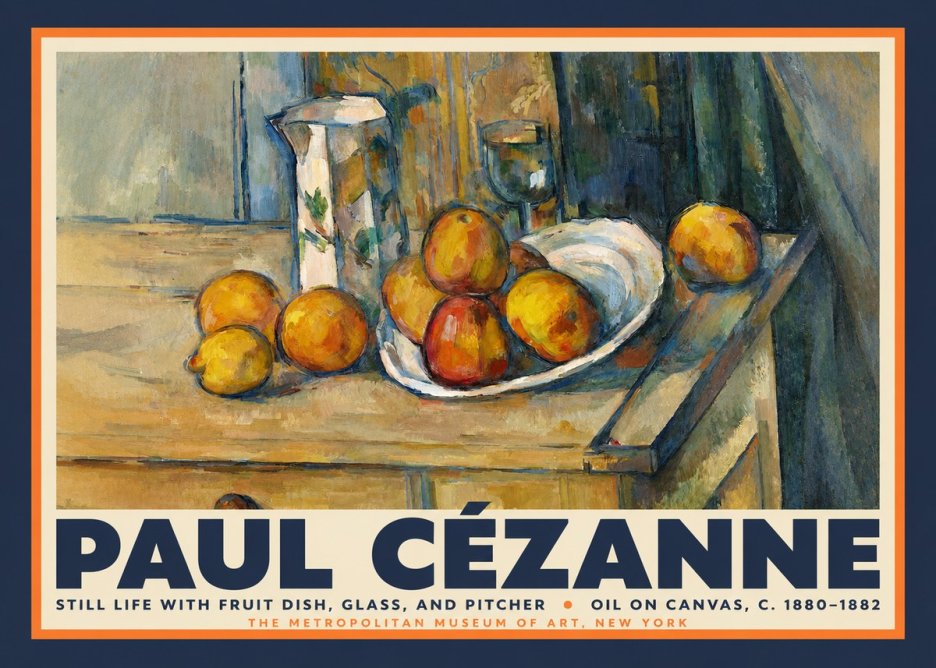 Paul Cézanne Still Life with Fruit Dish, Glass, and Pitcher No2 - Poszter