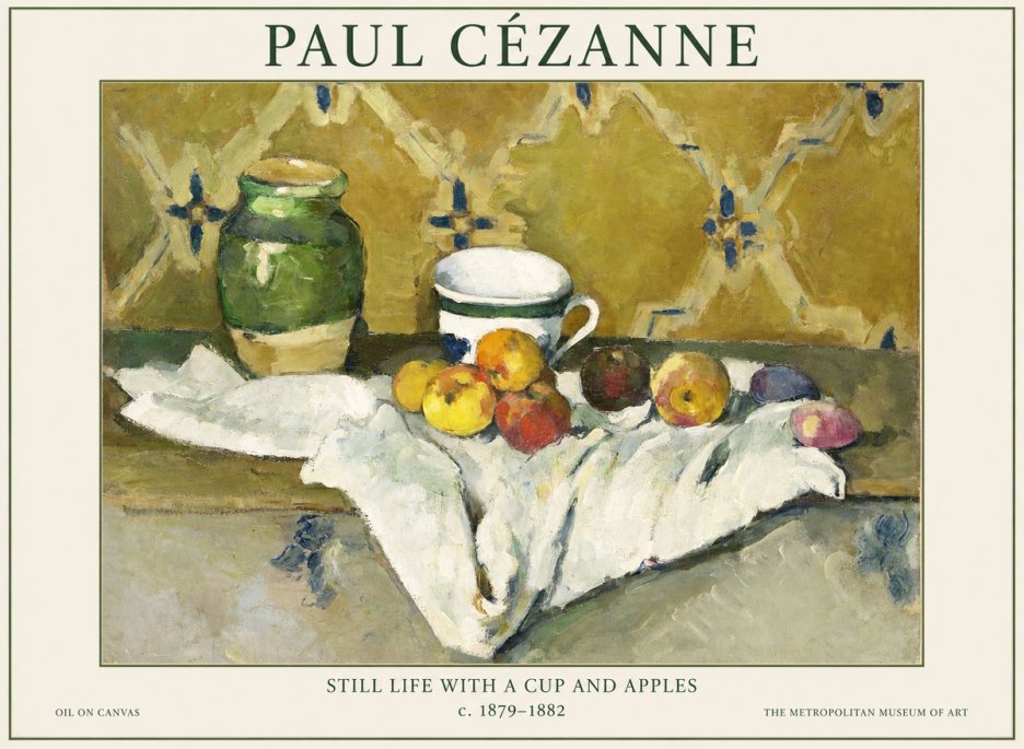 Paul Cézanne Still Life with a Cup and Apples No1 - Poszter