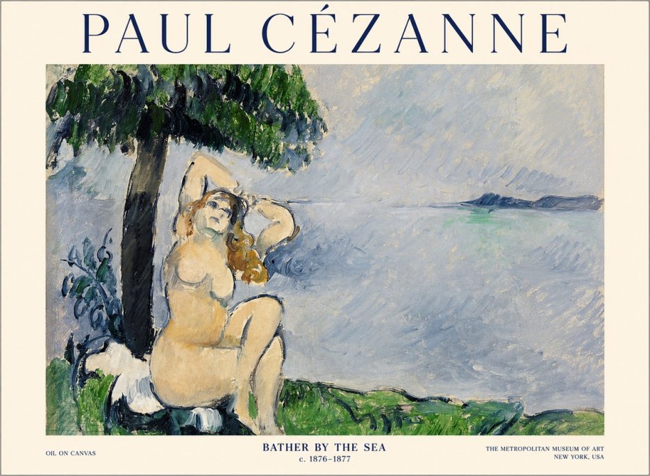 Paul Cézanne Bather by the Sea No1 - Poszter