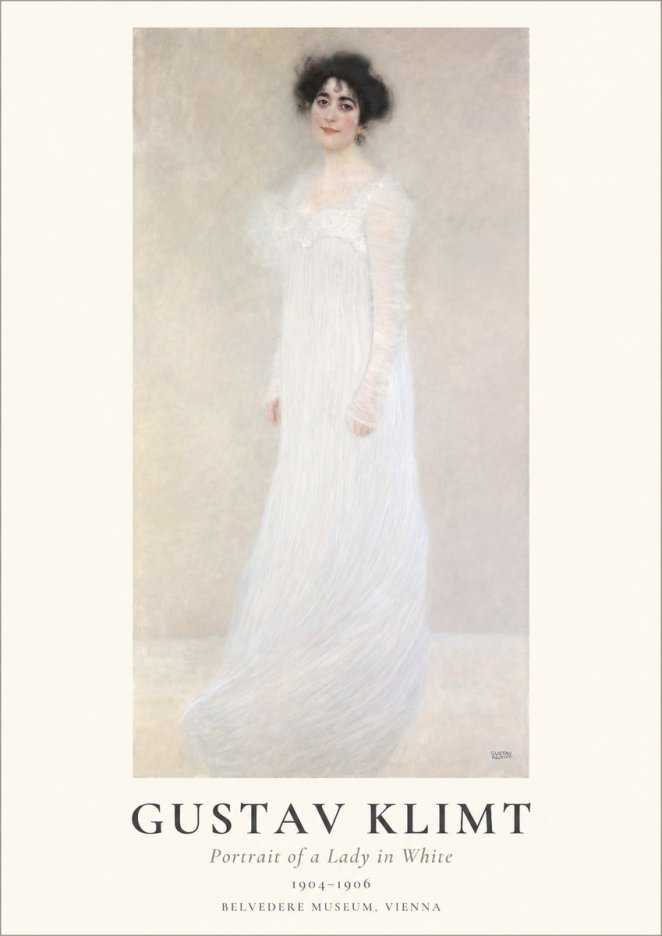 Klimt Portrait of a Lady in White No1 - Poszter