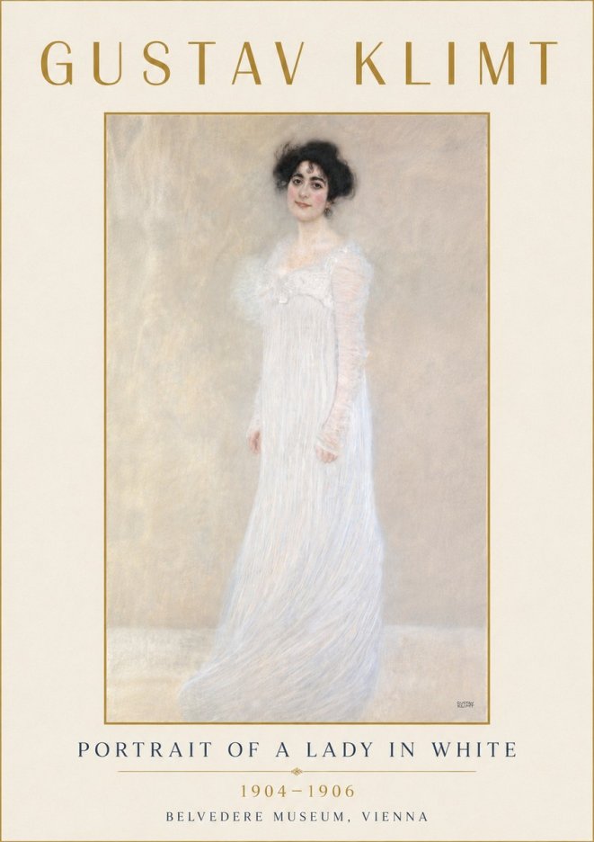 Klimt Portrait of a Lady in White No6 - Poszter
