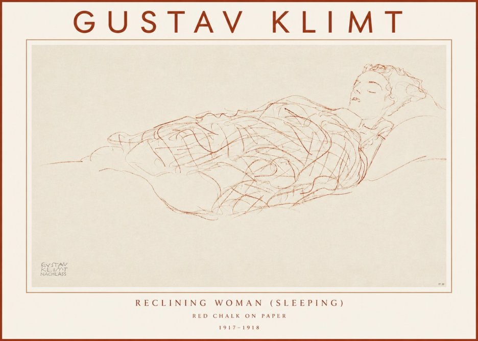 Klimt Reclining Woman (Sleeping) I No3 - Poszter