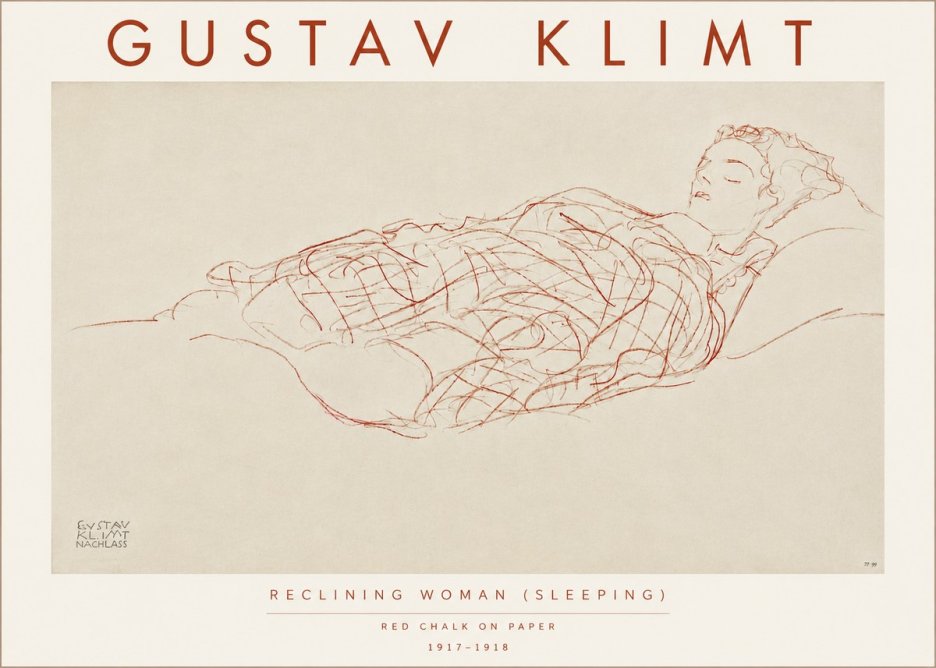 Klimt Reclining Woman (Sleeping) I No5 - Poszter