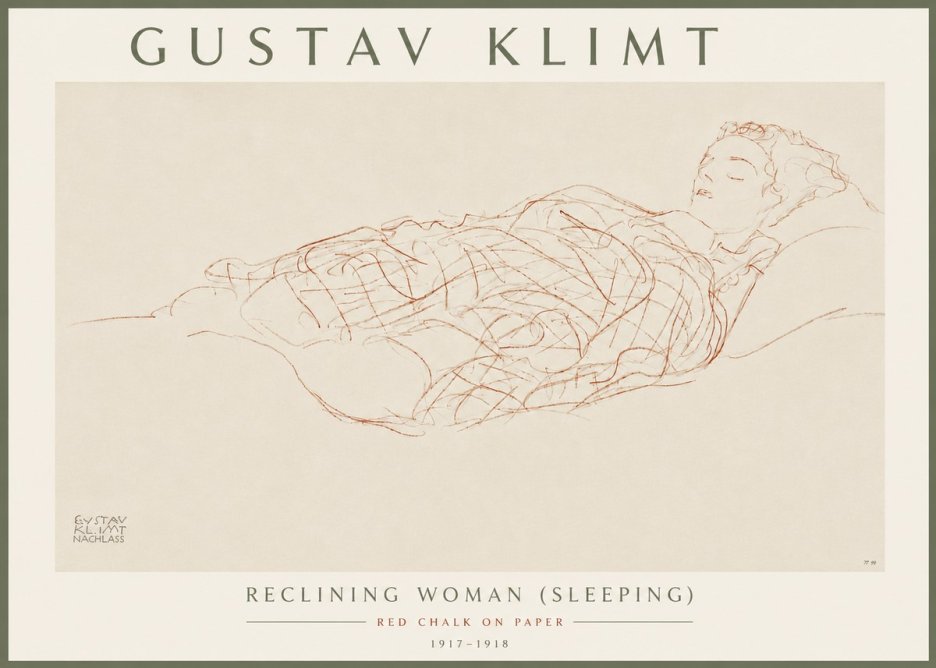 Klimt Reclining Woman (Sleeping) I No6 - Poszter