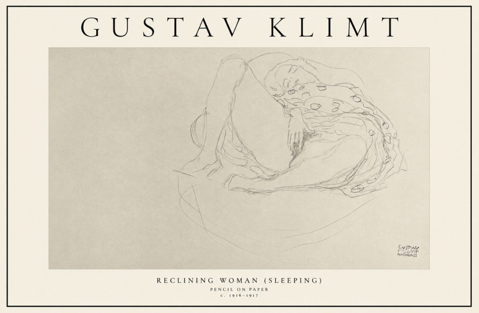 Klimt Reclining Woman (Sleeping) II No1 - Poszter