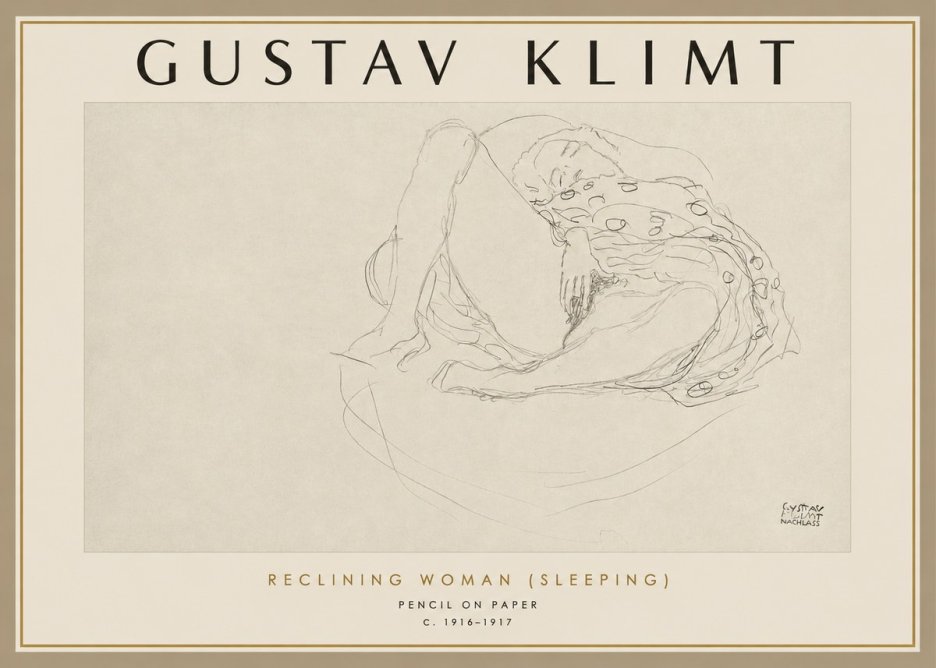 Klimt Reclining Woman (Sleeping) II No2 - Poszter