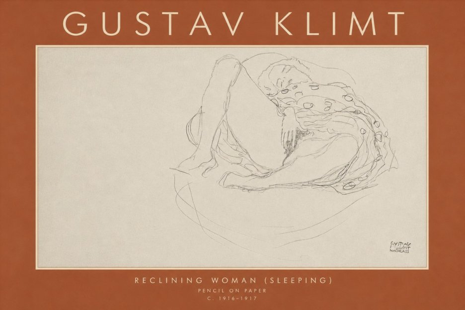 Klimt Reclining Woman (Sleeping) II No4 - Poszter