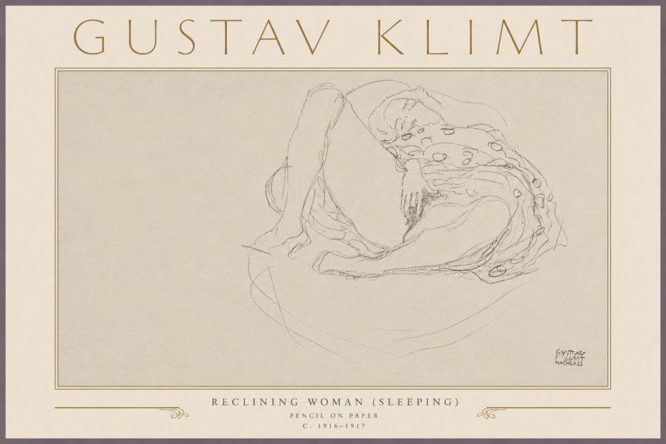 Klimt Reclining Woman (Sleeping) II No5 - Poszter