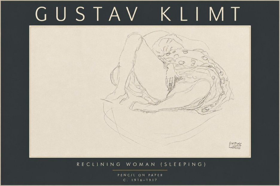 Klimt Reclining Woman (Sleeping) II No6 - Poszter