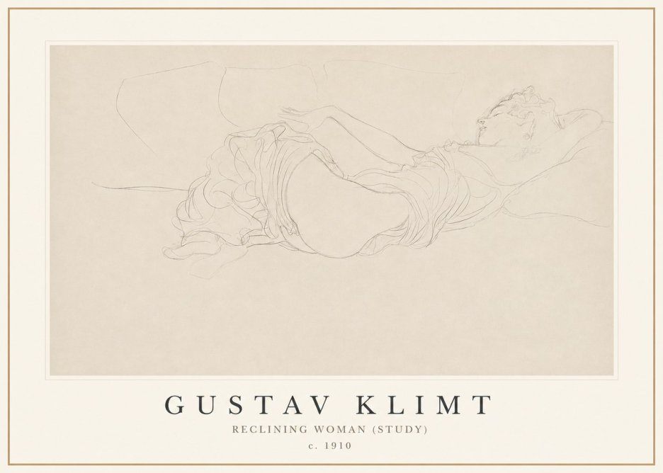 Klimt Reclining Woman (Study) No1 - Poszter