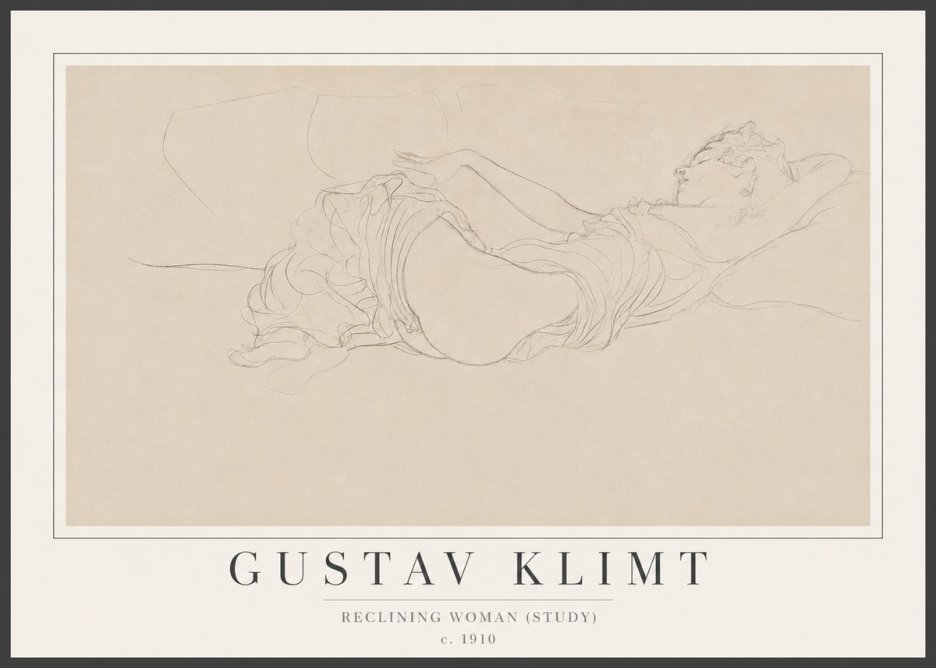 Klimt Reclining Woman (Study) No2 - Poszter