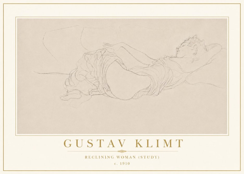 Klimt Reclining Woman (Study) No5 - Poszter