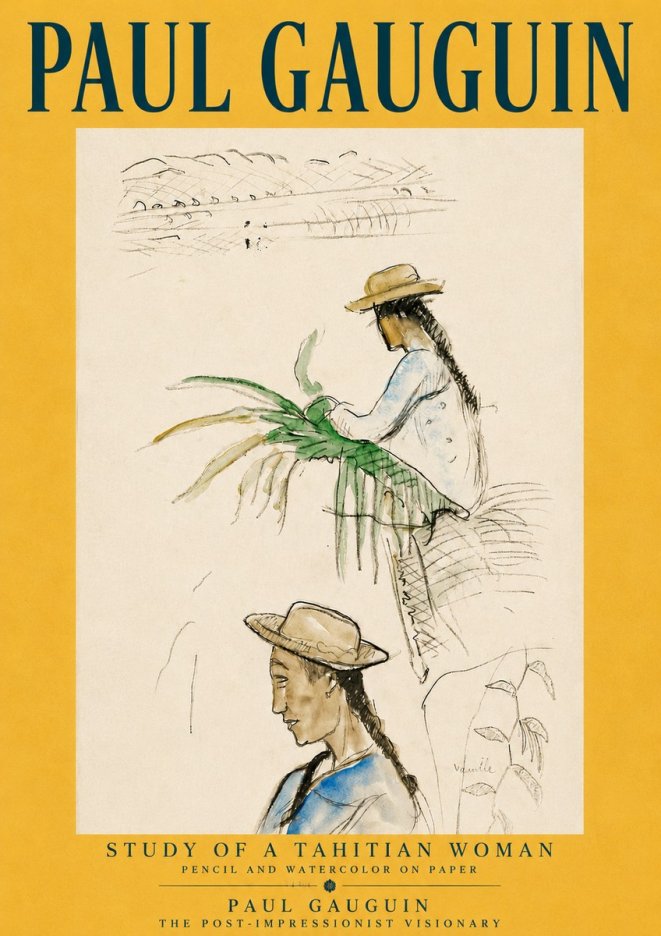 Paul Gauguin Study of a Tahitian Woman I No6 - Poszter