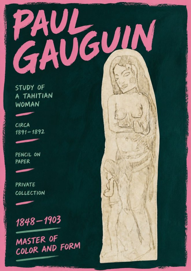 Paul Gauguin Study of a Tahitian Woman II No5 - Poszter