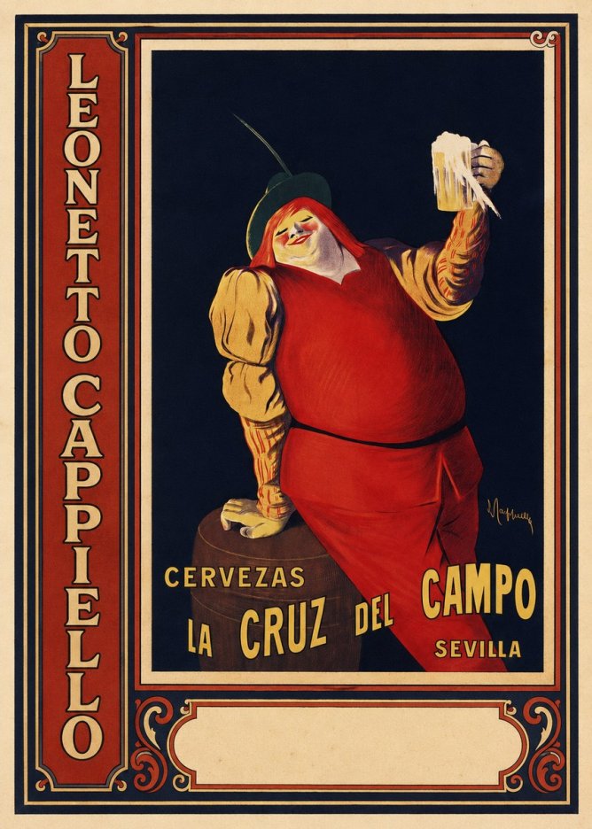 Leonetto Cappiello Cervezas La Cruz Del Campo No3 - Poszter