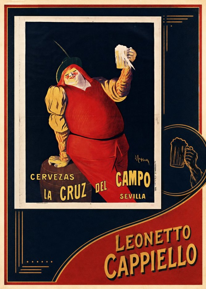 Leonetto Cappiello Cervezas La Cruz Del Campo No6 - Poszter