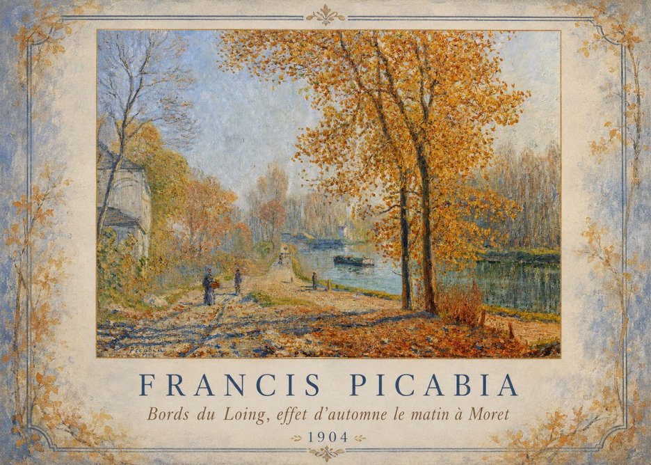 Francis Picabia Bords Du Loing, Effet D'automne Le Matin À Moret No1 - Poszter