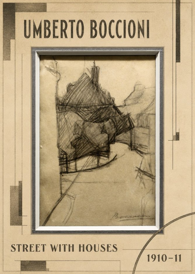 Umberto Boccioni Street with Houses No5 - Poszter