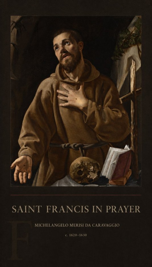 Michelangelo Merisi da Caravaggio Saint Francis in Prayer I No4 - Poszter