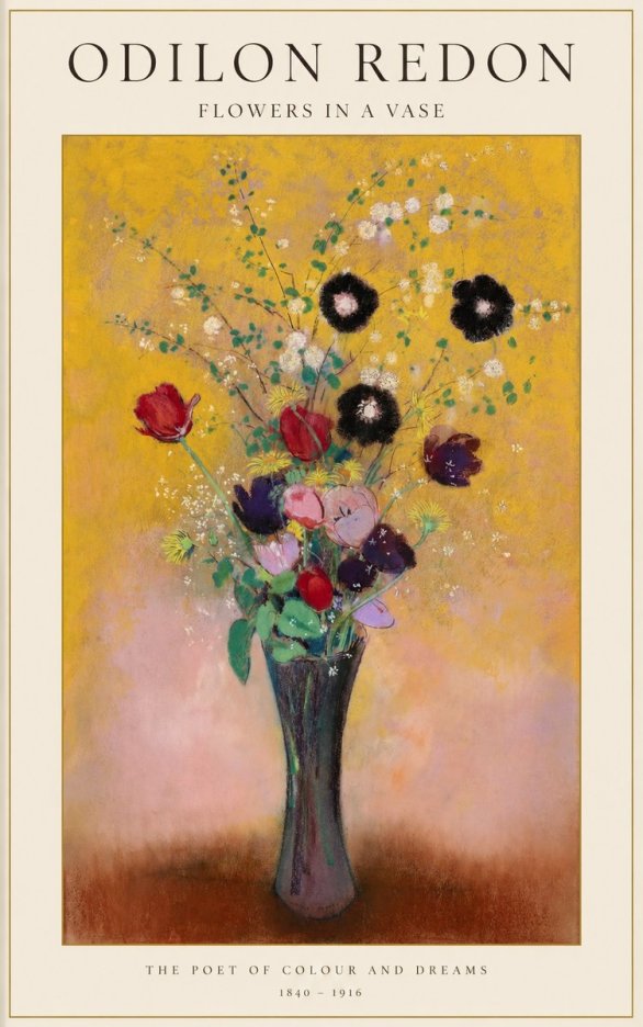 Odilon Redon Flowers in a Vase IV No1 - Poszter