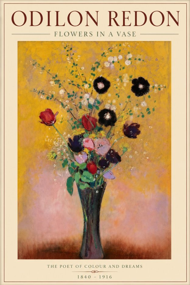 Odilon Redon Flowers in a Vase IV No3 - Poszter