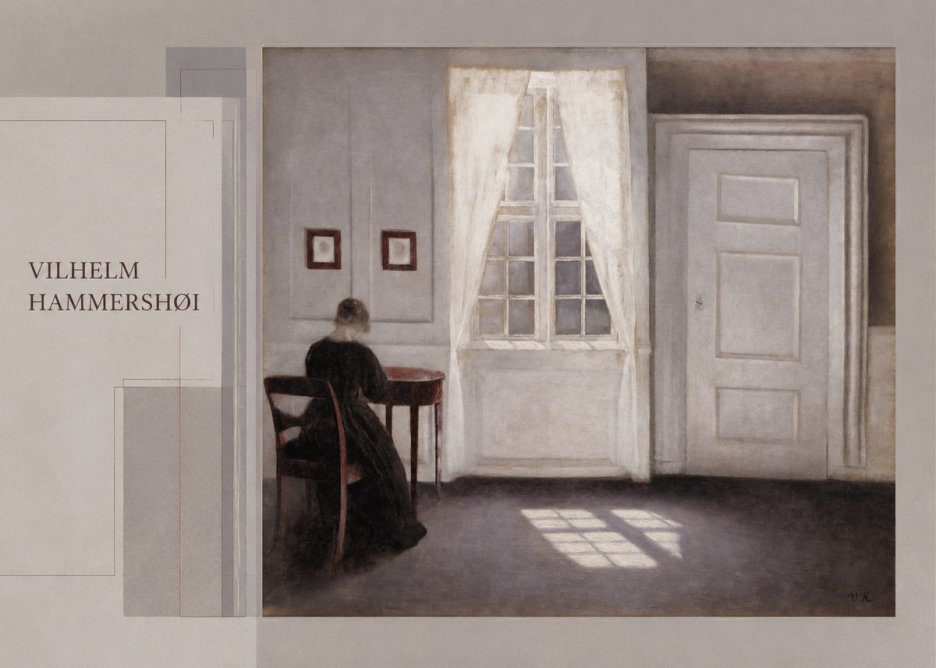 Vilhelm Hammershøi Interior with a Woman from the Back No5 - Poszter