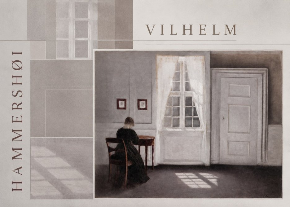 Vilhelm Hammershøi Interior with a Woman from the Back No6 - Poszter
