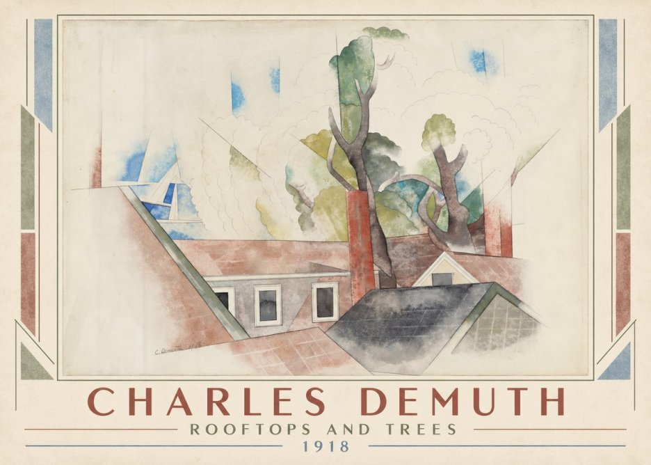 Charles Demuth Rooftops and Trees No1 - Poszter